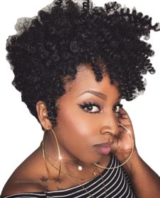 African small volume wig female short curly hair explosive head wig whole top chemical fiber head set