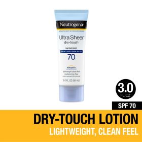 Neutrogena Ultra Sheer Dry-Touch Sunscreen Lotion, SPF 70 Face Sunblock, 3 fl oz