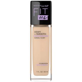 Maybelline Fit Me Dewy and Smooth Liquid Foundation, SPF 18, 120 Classic Ivory, 1 fl oz