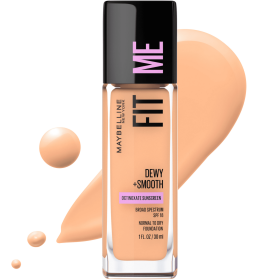 Maybelline Fit Me Dewy and Smooth Liquid Foundation, SPF 18, 130 Buff Beige, 1 fl oz