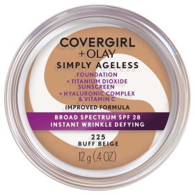 COVERGIRL + OLAY Simply Ageless Instant Wrinkle-Defying Foundation with SPF 28, Buff Beige, 0.44 oz