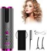 Unbound Cordless Auto Rotating Ceramic Hair Curler USB Rechargeable Automatic Curling Iron LED Display Temperature