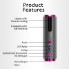 Unbound Cordless Auto Rotating Ceramic Hair Curler USB Rechargeable Automatic Curling Iron LED Display Temperature