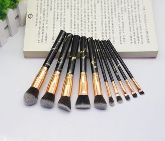 15 Marbled Design Makeup Brushes Set (Option: Black-Q10pcs)