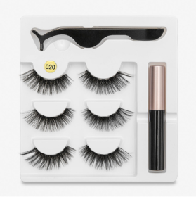 A Pair Of False Eyelashes With Magnets In Fashion (Option: 5PC 020 style)