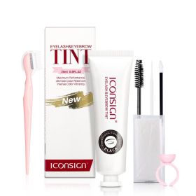 ICONSIGN Lashes Eyebrow Tint Kit Professional Fast Perming Dye Brow Mascara Tattoo Cream Waterproof Long Lasting 60 To 90 Days (Color: Brown)