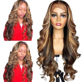 Lace Front Wigs Human Hair Pre Plucked HD Body Wave Lace Front Wigs (Color: Brown)